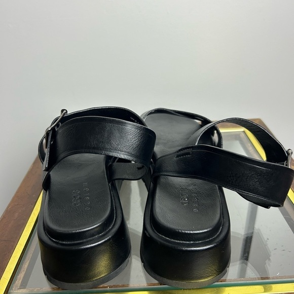 ASOS Design Chunky platform Black Leather Strapy Sandals Size 7 - Picture 3 of 11